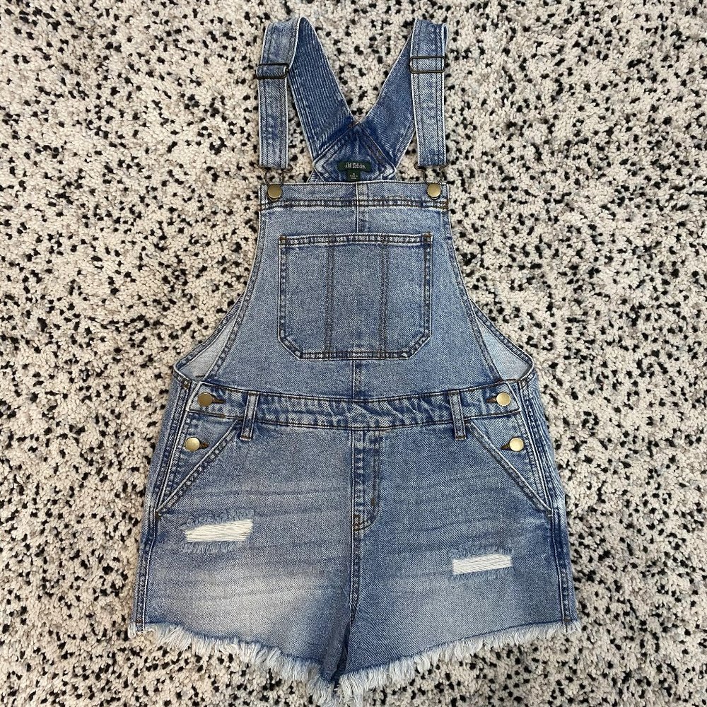 Wild Fable High-Waist Denim Overall Shorts Size M
